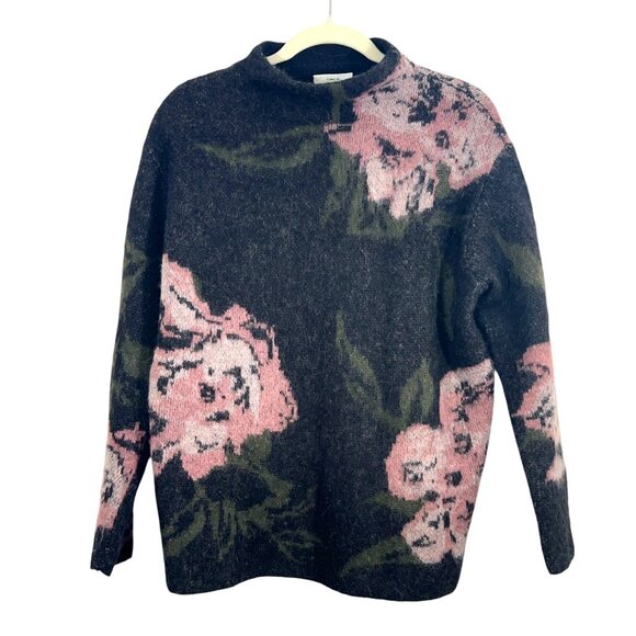 Vince Rose Jacquard Sweater Black Size Small Pre-Loved - Picture 1 of 4